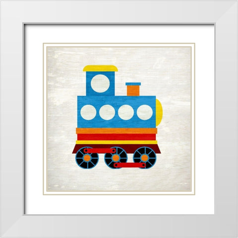 Choo Choo 3 White Modern Wood Framed Art Print with Double Matting by Kimberly, Allen