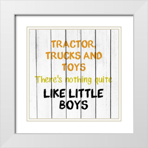 Tractor and Trucks 2 White Modern Wood Framed Art Print with Double Matting by Kimberly, Allen