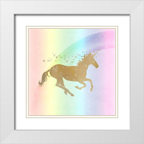 Rainbow Dreams 1 White Modern Wood Framed Art Print with Double Matting by Kimberly, Allen