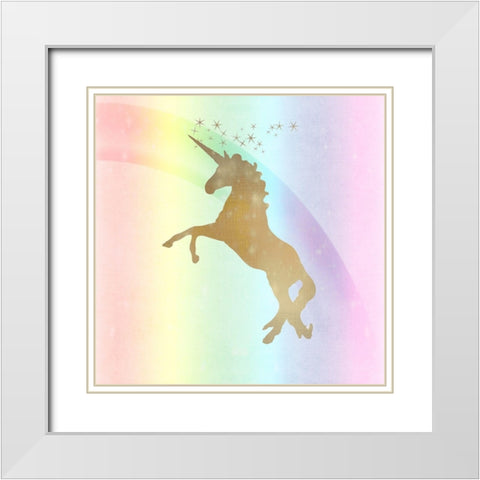 Rainbow Dreams 2 White Modern Wood Framed Art Print with Double Matting by Kimberly, Allen