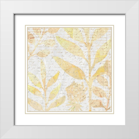 Botanical Leaves 1 White Modern Wood Framed Art Print with Double Matting by Kimberly, Allen