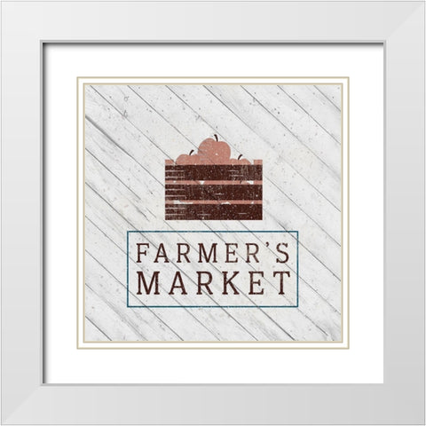 Farmers 1 White Modern Wood Framed Art Print with Double Matting by Kimberly, Allen