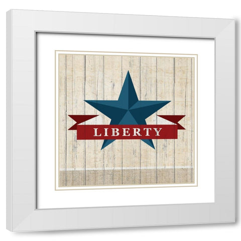 Liberty 1 White Modern Wood Framed Art Print with Double Matting by Kimberly, Allen