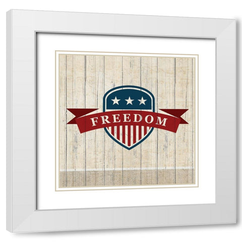 Liberty 3 White Modern Wood Framed Art Print with Double Matting by Kimberly, Allen