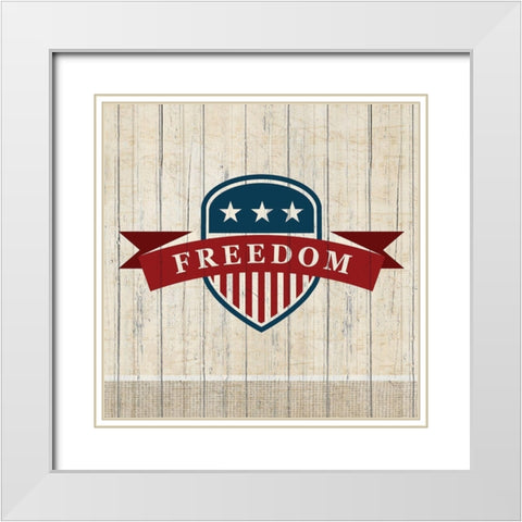 Liberty 3 White Modern Wood Framed Art Print with Double Matting by Kimberly, Allen