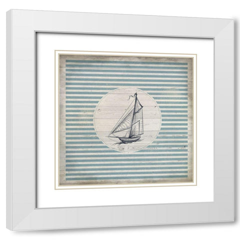 Lets Sail  2 White Modern Wood Framed Art Print with Double Matting by Kimberly, Allen