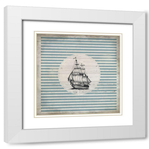 Lets Sail 1 White Modern Wood Framed Art Print with Double Matting by Kimberly, Allen