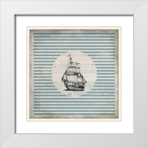 Lets Sail 1 White Modern Wood Framed Art Print with Double Matting by Kimberly, Allen