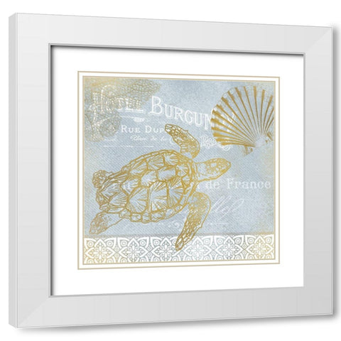 Azure Coastal Calm 3 White Modern Wood Framed Art Print with Double Matting by Kimberly, Allen