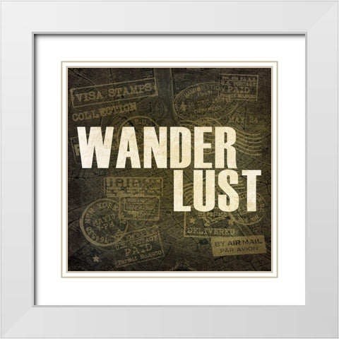 Wanderlust 1 White Modern Wood Framed Art Print with Double Matting by Kimberly, Allen