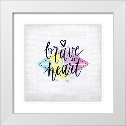 Newspaper Boho 1 White Modern Wood Framed Art Print with Double Matting by Kimberly, Allen