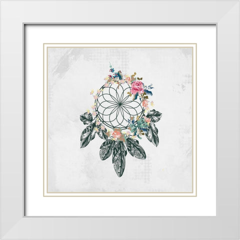 Dreamcatcher 1 White Modern Wood Framed Art Print with Double Matting by Kimberly, Allen