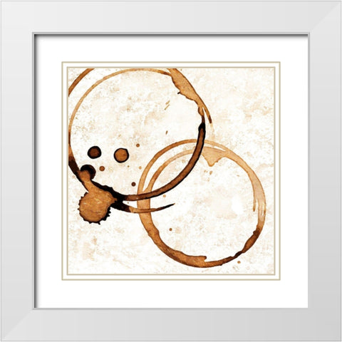 Copper Circles 1 White Modern Wood Framed Art Print with Double Matting by Allen, Kimberly