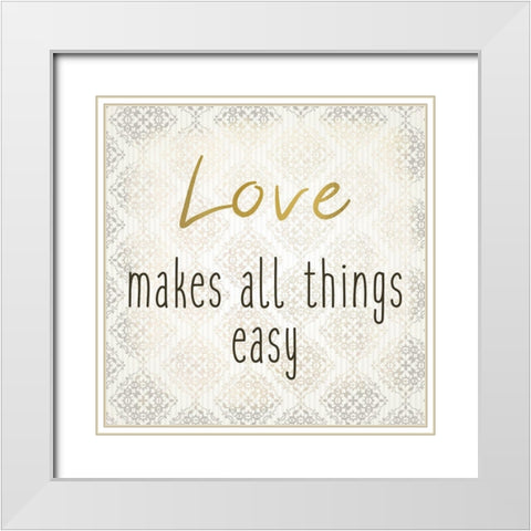Faith Hope Love 3 White Modern Wood Framed Art Print with Double Matting by Kimberly, Allen