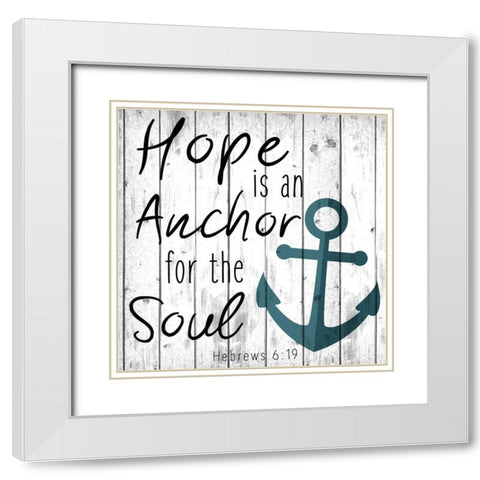 Hope is an Anchor White Modern Wood Framed Art Print with Double Matting by Kimberly, Allen