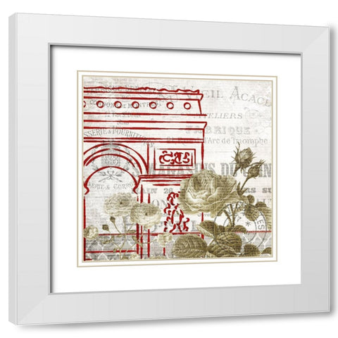 Paris Script Series 8 White Modern Wood Framed Art Print with Double Matting by Kimberly, Allen