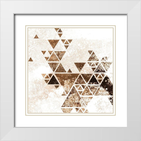 Triangles in Copper 2 White Modern Wood Framed Art Print with Double Matting by Allen, Kimberly