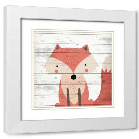 Woodland Creatures 1 White Modern Wood Framed Art Print with Double Matting by Allen, Kimberly