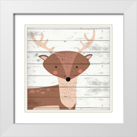 Woodland Creatures 2 White Modern Wood Framed Art Print with Double Matting by Allen, Kimberly