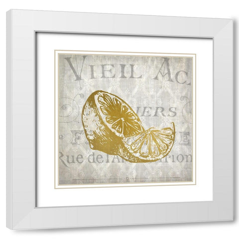 Lemon Latice 2 White Modern Wood Framed Art Print with Double Matting by Kimberly, Allen