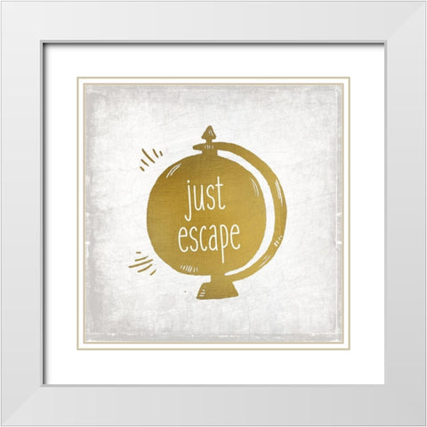 Just Escape 1 White Modern Wood Framed Art Print with Double Matting by Kimberly, Allen