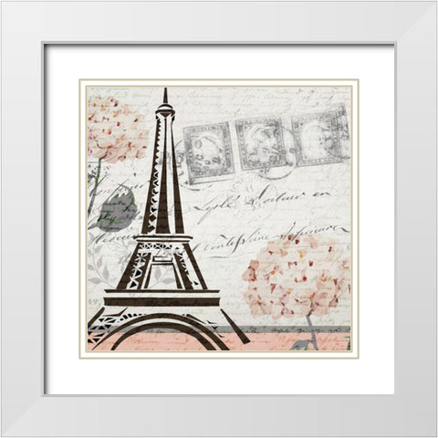 Hydrangea Paris Grey  1 White Modern Wood Framed Art Print with Double Matting by Kimberly, Allen