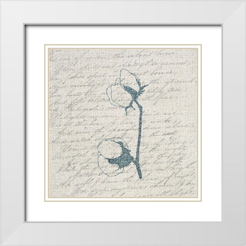 Cotton Blossoms 1 White Modern Wood Framed Art Print with Double Matting by Kimberly, Allen