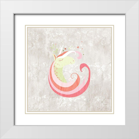 Dreaming Unicorns 1 White Modern Wood Framed Art Print with Double Matting by Kimberly, Allen