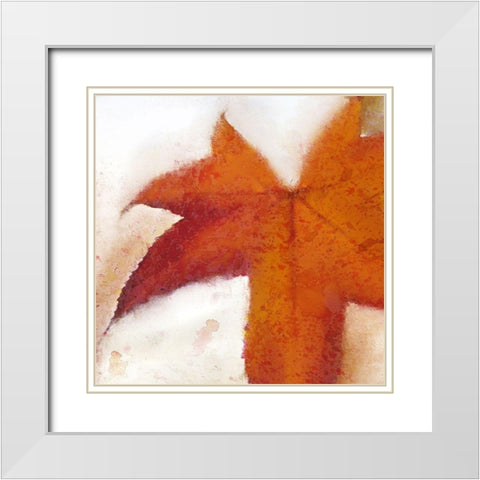 Splatter Leaves 2 White Modern Wood Framed Art Print with Double Matting by Kimberly, Allen