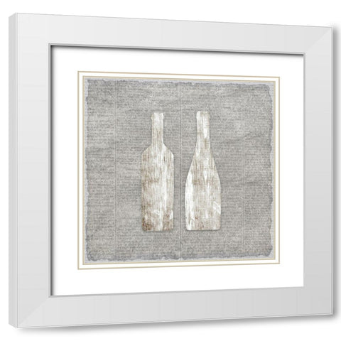Neutral Wine 1 White Modern Wood Framed Art Print with Double Matting by Kimberly, Allen