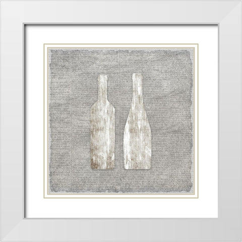 Neutral Wine 1 White Modern Wood Framed Art Print with Double Matting by Kimberly, Allen