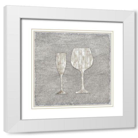 Neutral Wine 3 White Modern Wood Framed Art Print with Double Matting by Kimberly, Allen