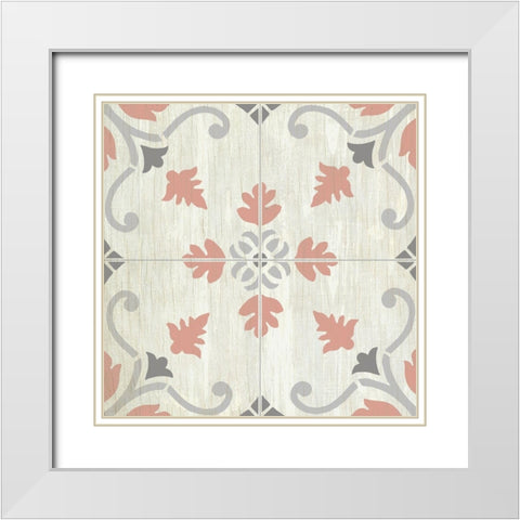 Tiled Grey 1 White Modern Wood Framed Art Print with Double Matting by Kimberly, Allen