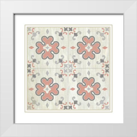 Tiled Grey 2 White Modern Wood Framed Art Print with Double Matting by Kimberly, Allen