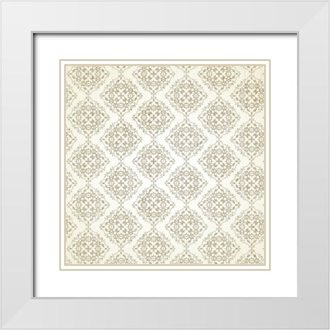 Paris Mon Amour Pattern 2 White Modern Wood Framed Art Print with Double Matting by Kimberly, Allen