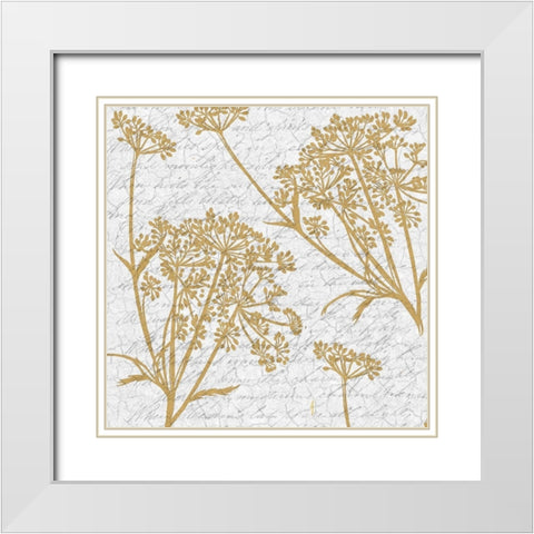 Botanical Square B White Modern Wood Framed Art Print with Double Matting by Kimberly, Allen