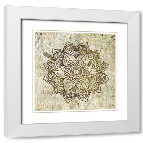 Splatter Mandala 2 White Modern Wood Framed Art Print with Double Matting by Kimberly, Allen