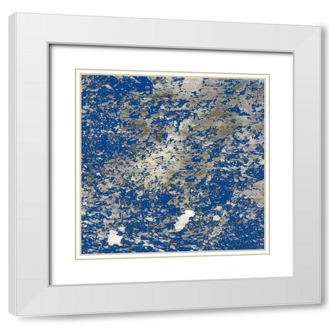 Splashes of Gold White Modern Wood Framed Art Print with Double Matting by Kimberly, Allen
