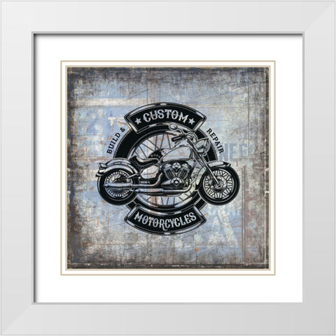 American Motorcycle 3 White Modern Wood Framed Art Print with Double Matting by Kimberly, Allen