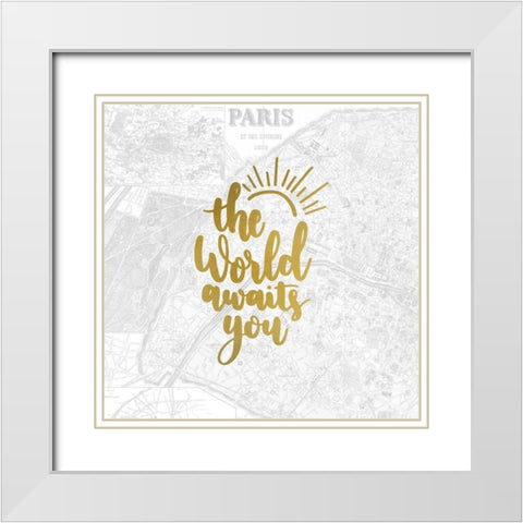 Go Travel 3 White Modern Wood Framed Art Print with Double Matting by Kimberly, Allen