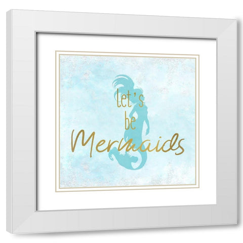 A Mermaid 3 White Modern Wood Framed Art Print with Double Matting by Kimberly, Allen