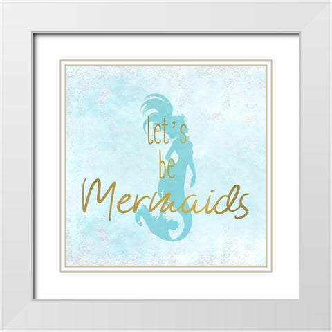 A Mermaid 3 White Modern Wood Framed Art Print with Double Matting by Kimberly, Allen