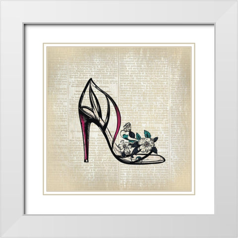 High Heel News 2 White Modern Wood Framed Art Print with Double Matting by Kimberly, Allen