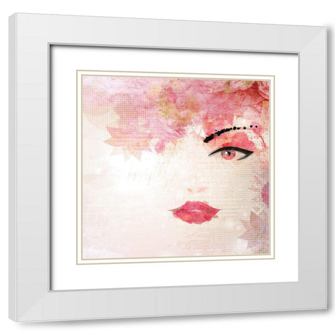 Pink Love White Modern Wood Framed Art Print with Double Matting by Kimberly, Allen