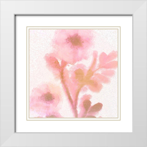 Soft Light Pink 1 White Modern Wood Framed Art Print with Double Matting by Kimberly, Allen