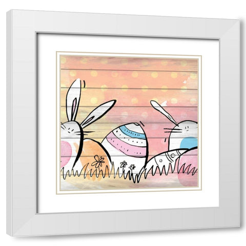 Searching for Eggs 1 White Modern Wood Framed Art Print with Double Matting by Kimberly, Allen
