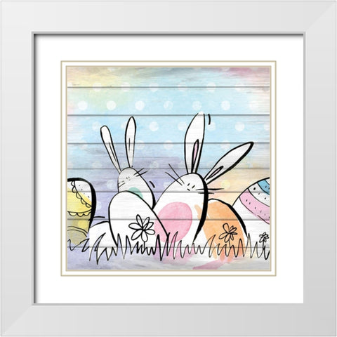 Searching for Eggs 2 White Modern Wood Framed Art Print with Double Matting by Kimberly, Allen