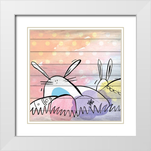 Searching for Eggs 3 White Modern Wood Framed Art Print with Double Matting by Kimberly, Allen