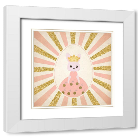 Bunny Princess 1 White Modern Wood Framed Art Print with Double Matting by Kimberly, Allen
