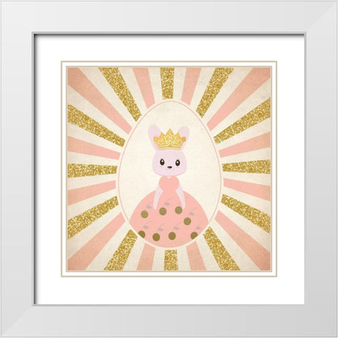 Bunny Princess 1 White Modern Wood Framed Art Print with Double Matting by Kimberly, Allen